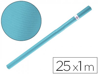 PAPEL KRAFT LIDERPAPEL AZUL TURQUESA ROLO 25X1 MT
