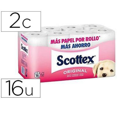 PAPEL HIGIENICO SCOTTEX ORIGINAL PACK 12+4 ROLOS